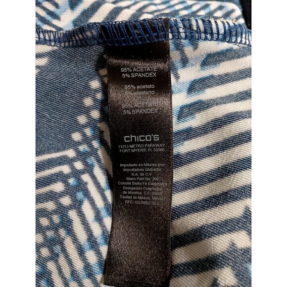 Chicos Travelers Top Size 2 Classic Sky Weaves Asymmetrical Blue Knit - Picture 4 of 5